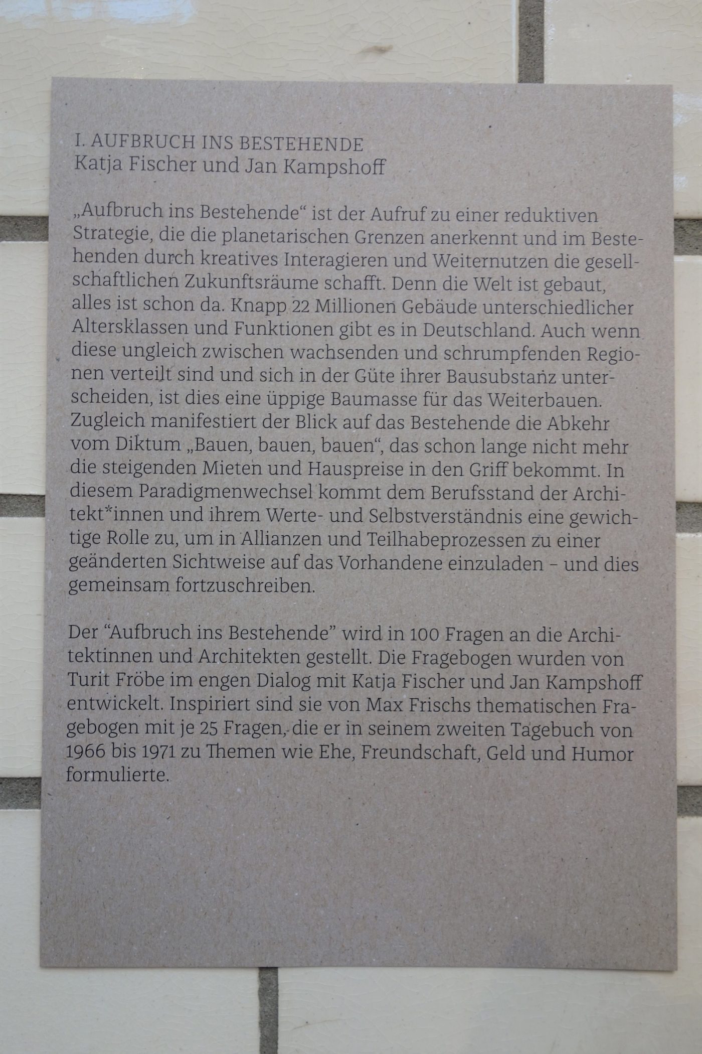 Fra­gen an die Archi­tek­ten Turit Froe­be&nbsp;4